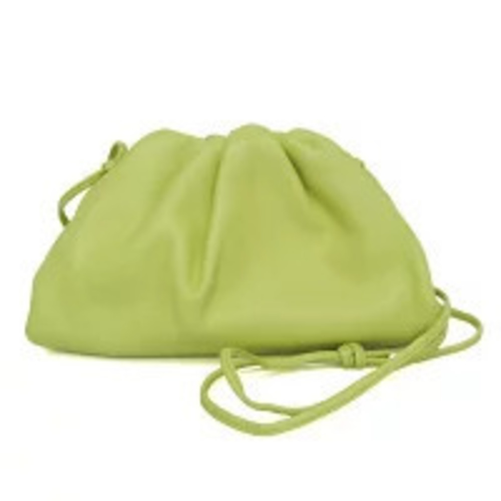 Bottega Veneta The Pouch Leather Shoulder Bag Lime Yellow